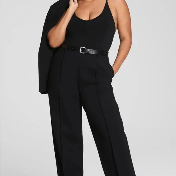 NWT SPANX Classic Black Ponte Barrel Pant Small Petite - Picture 1 of 11